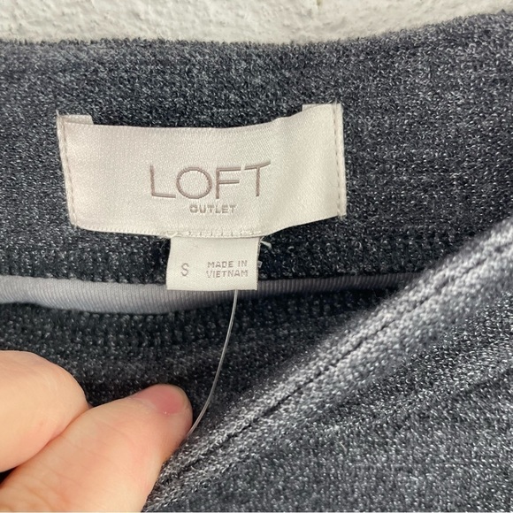 Loft Outlet NWT Gray Pencil Skirt Tie Belt Terry Knit Size Small - Picture 10 of 13